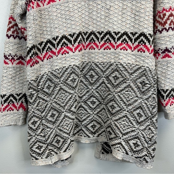 Maurices XL Beige and Red Patterned Cardigan Aztec Fair Isle Cotton Wool Blend - Picture 11 of 11